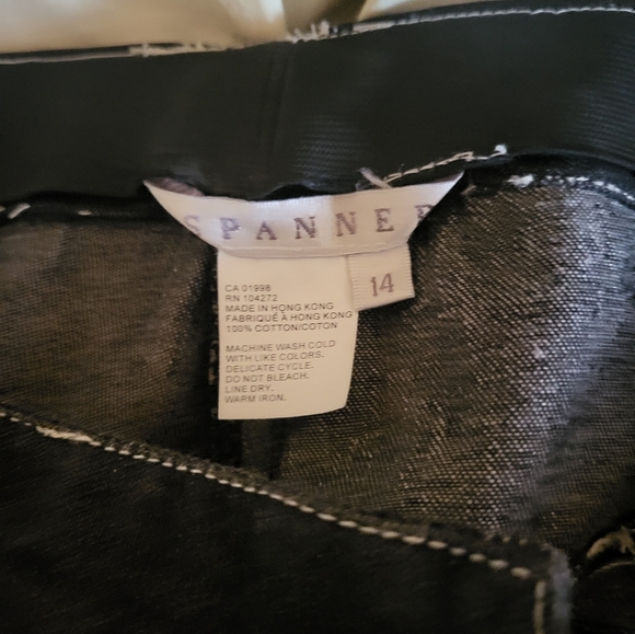 Vintage Black Denim Button Up Shirt Jacket sz L and pants 14 Spanner women - Picture 11 of 11